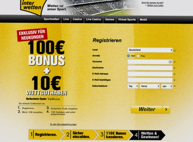 Interwetten live app bonus